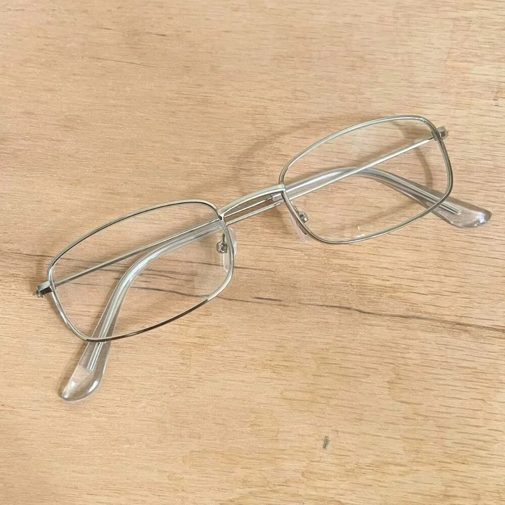 silver trim clear lens sunglasses